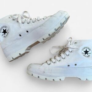 Converse White All Star Lugged High Top Platform size 8.5